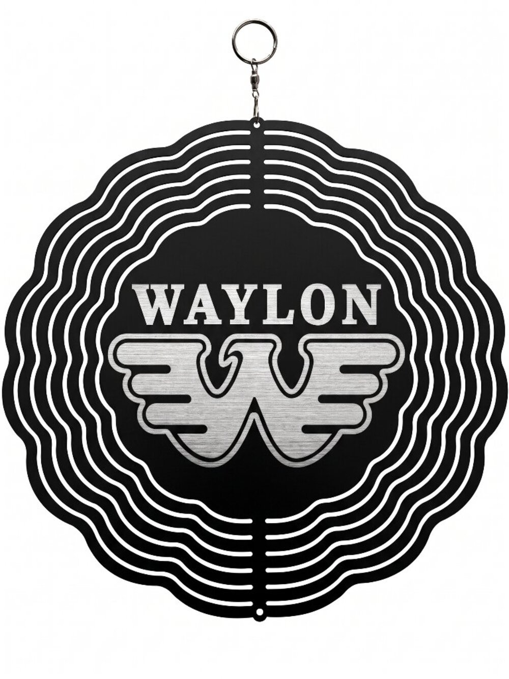 10" Waylon Jennings Kinetic Wind Spinner - Hanging Metal Yard Decor